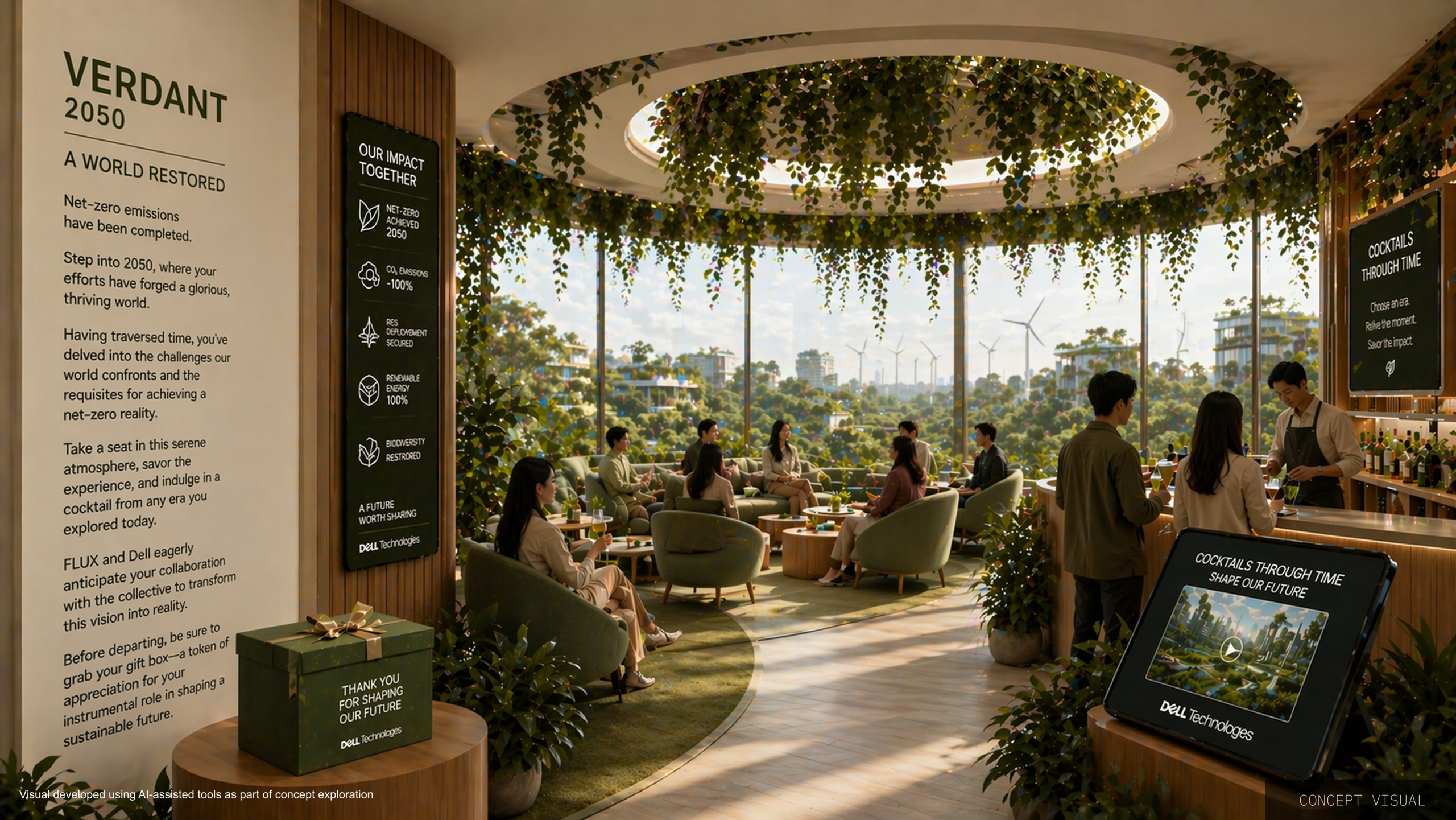 Verdant net-zero lounge concept