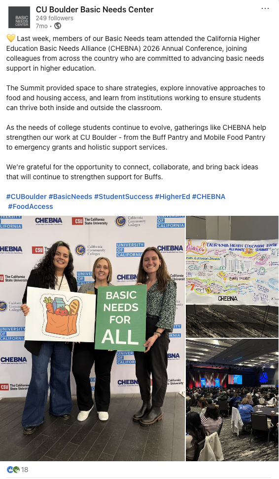CHEBNA conference LinkedIn post