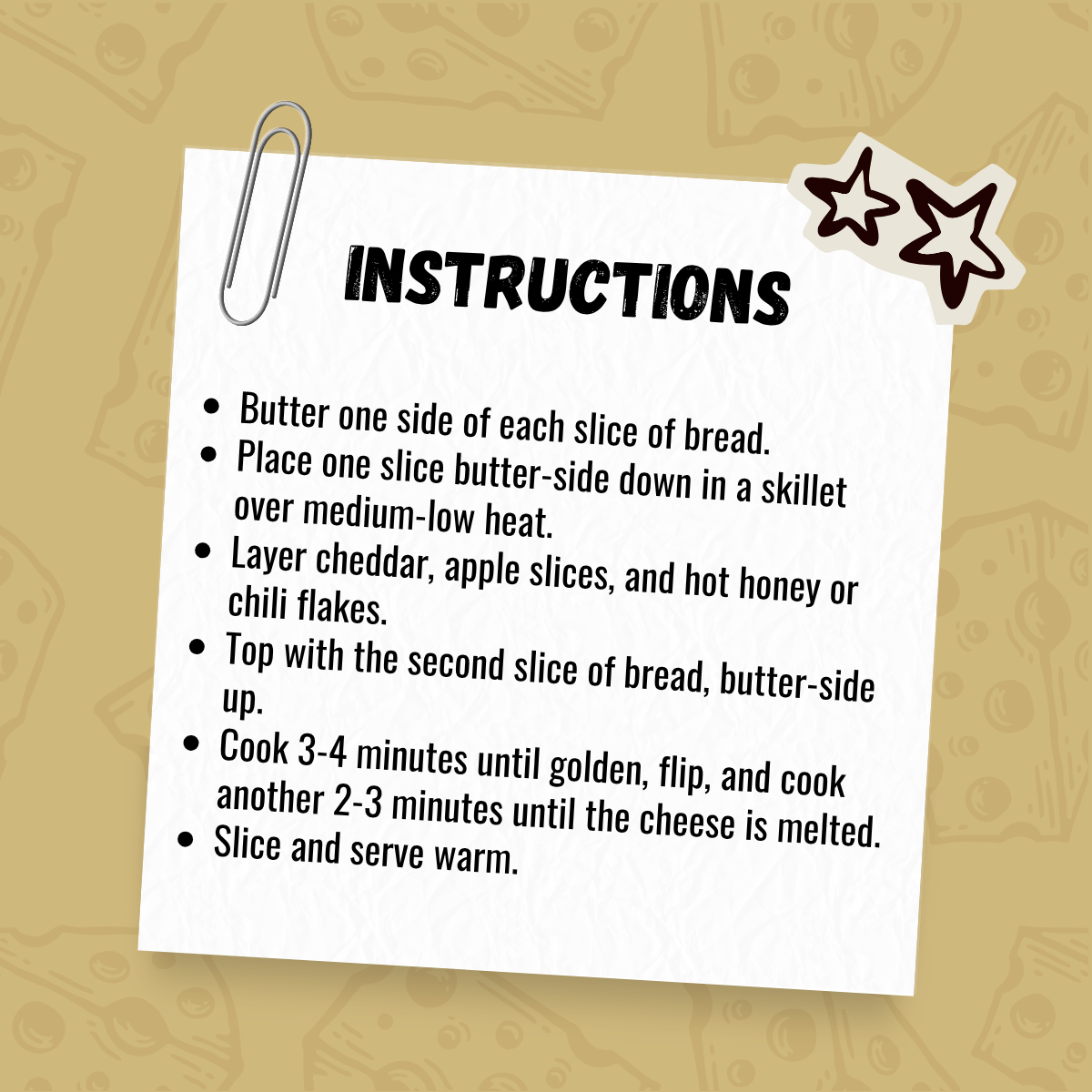 Spicy Apple Cheddar Melt recipe instructions